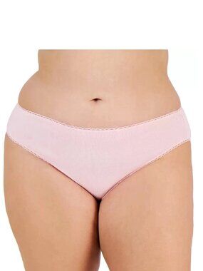 Charter Club Women's Plus Size Cotton Bikini Panty Underwear, Orchid Pink, 3X